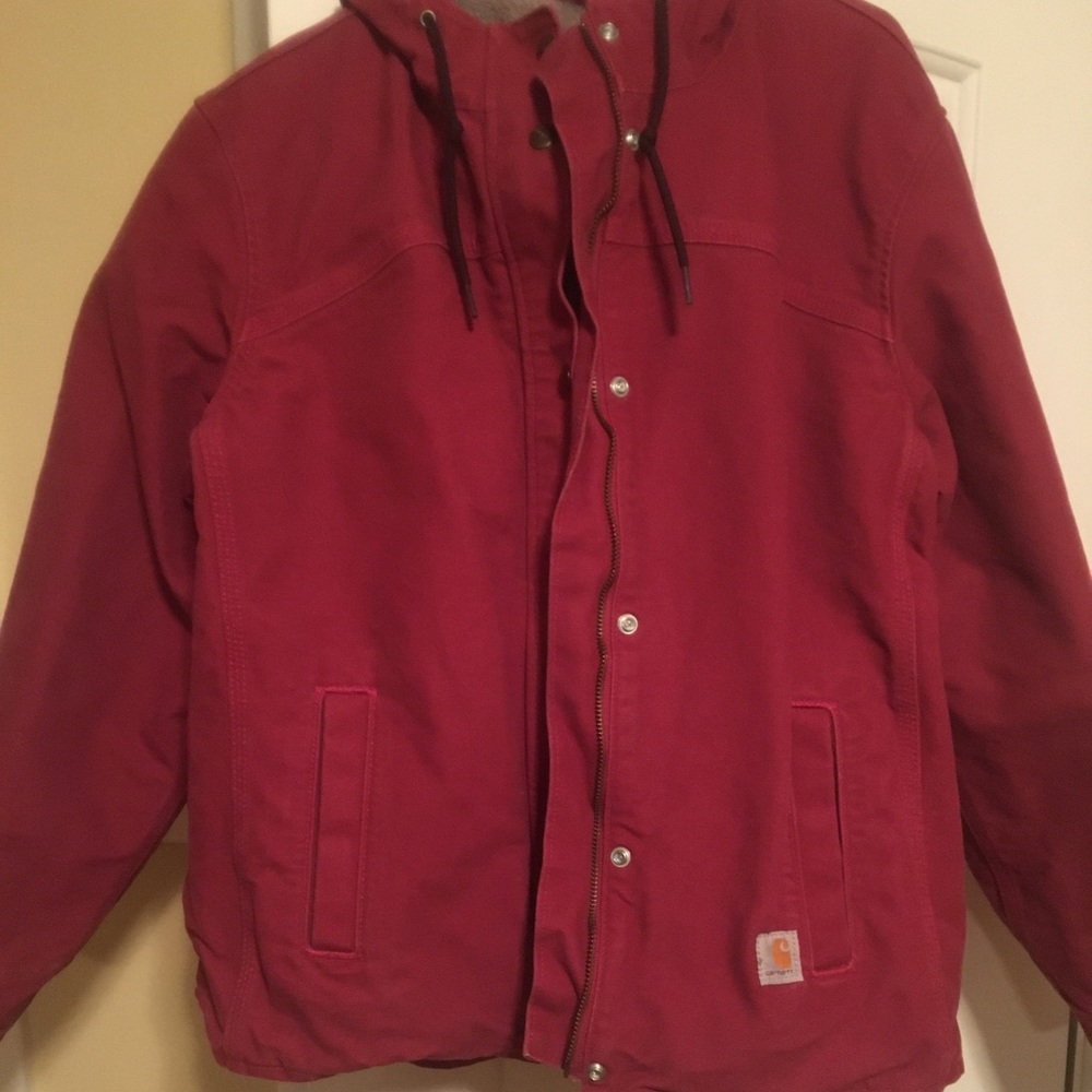 Pink Carhartt jacket.
